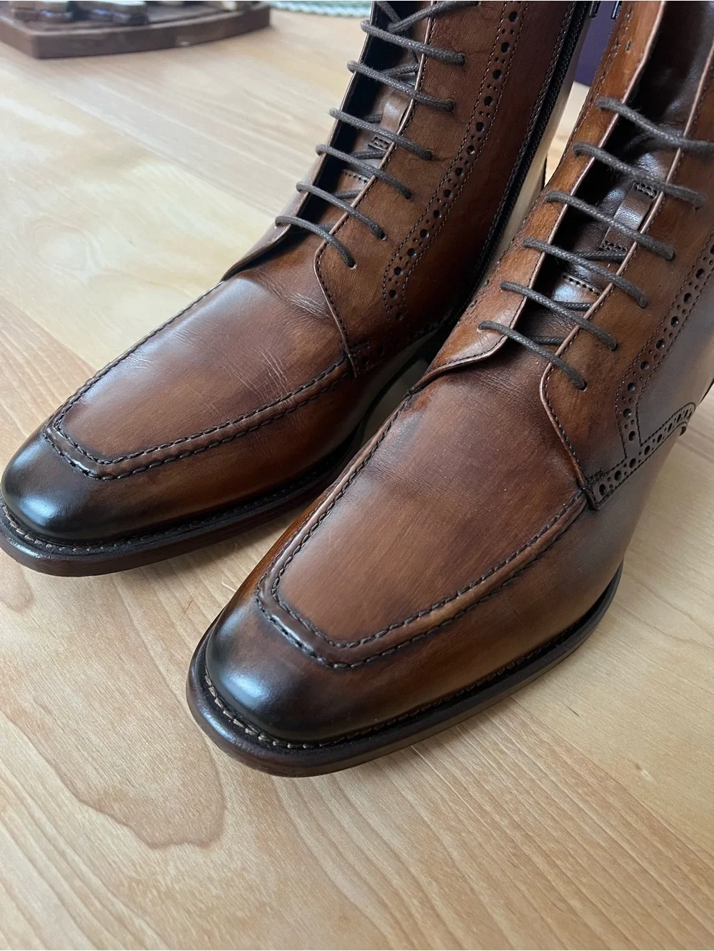 Johnston & Murphy JMcollection Brown Leather Lace-Up Boots RARE